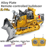 Ezweiji RC Bulldozer, 9kanálový dálkově ovládaný buldozer Stavební hračka 1 20 Plně funkční RC pásový traktor se světelnými a zv